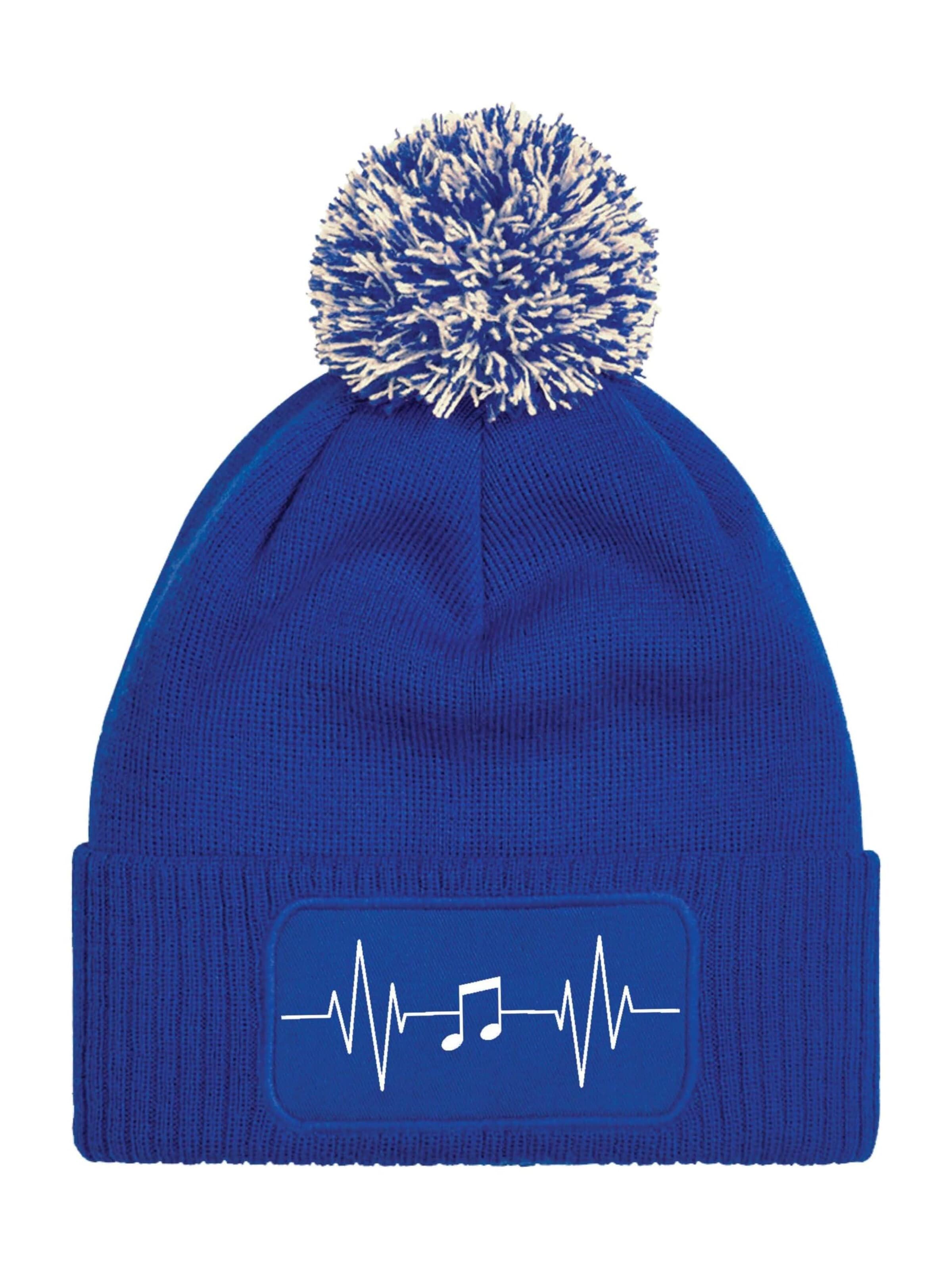 Youth Designz Mütze 'Heartbeat Musik'‌‌‌‌‌ in Blau: Vorderseite