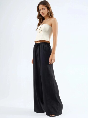 Busem Wide leg Broek in Zwart