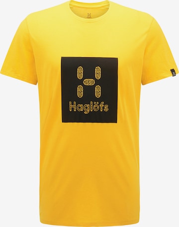 Haglöfs Performance Shirt 'Träd Print' in Yellow: front