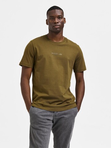 SELECTED HOMME - Camiseta 'Boris' en verde: frente