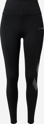 Hummel Skinny Sportbroek in Zwart: voorkant