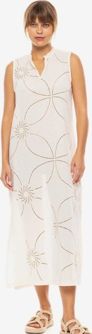 Pink Label Καλοκαιρινό φόρεμα 'BEACHWEAR MOON EMBRODERY' σε λευκό: μπροστά