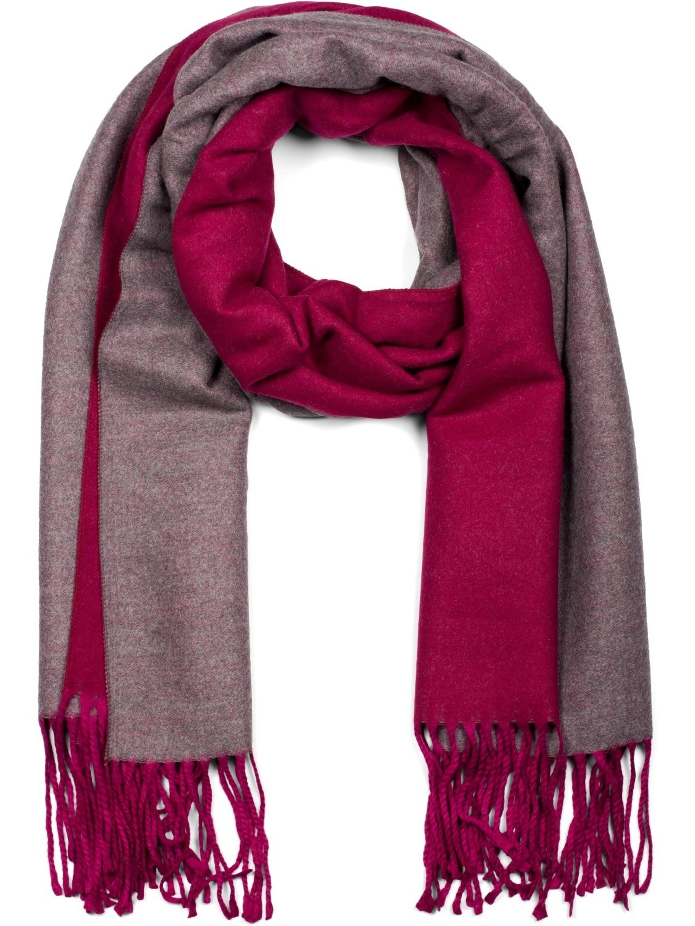 styleBREAKER Schal '2-Farbiger Schal mit Fransen'‌‌‌‌‌‌‌‌ in Pink: Vorderseite