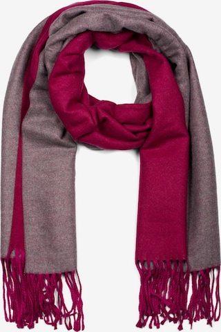 styleBREAKER Schal '2-Farbiger Schal mit Fransen' in Pink: Vorderseite