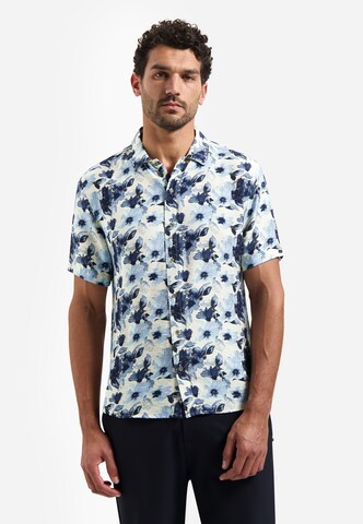 No Excess Regular Fit Hemd in Blau: Vorderseite