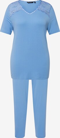 Ulla Popken Pyjama in Blauw: voorkant