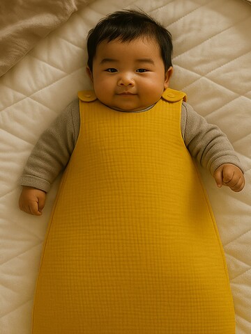 Sac de couchage 'Organic Cotton Winter Sleeping Bag' PAPATE en jaune : devant