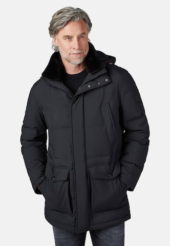 HECHTER PARIS Winter Parka 'Functional' in Black: front