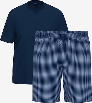 Ammann Short Pajamas 'Night & Home Cotton' in Blue: front