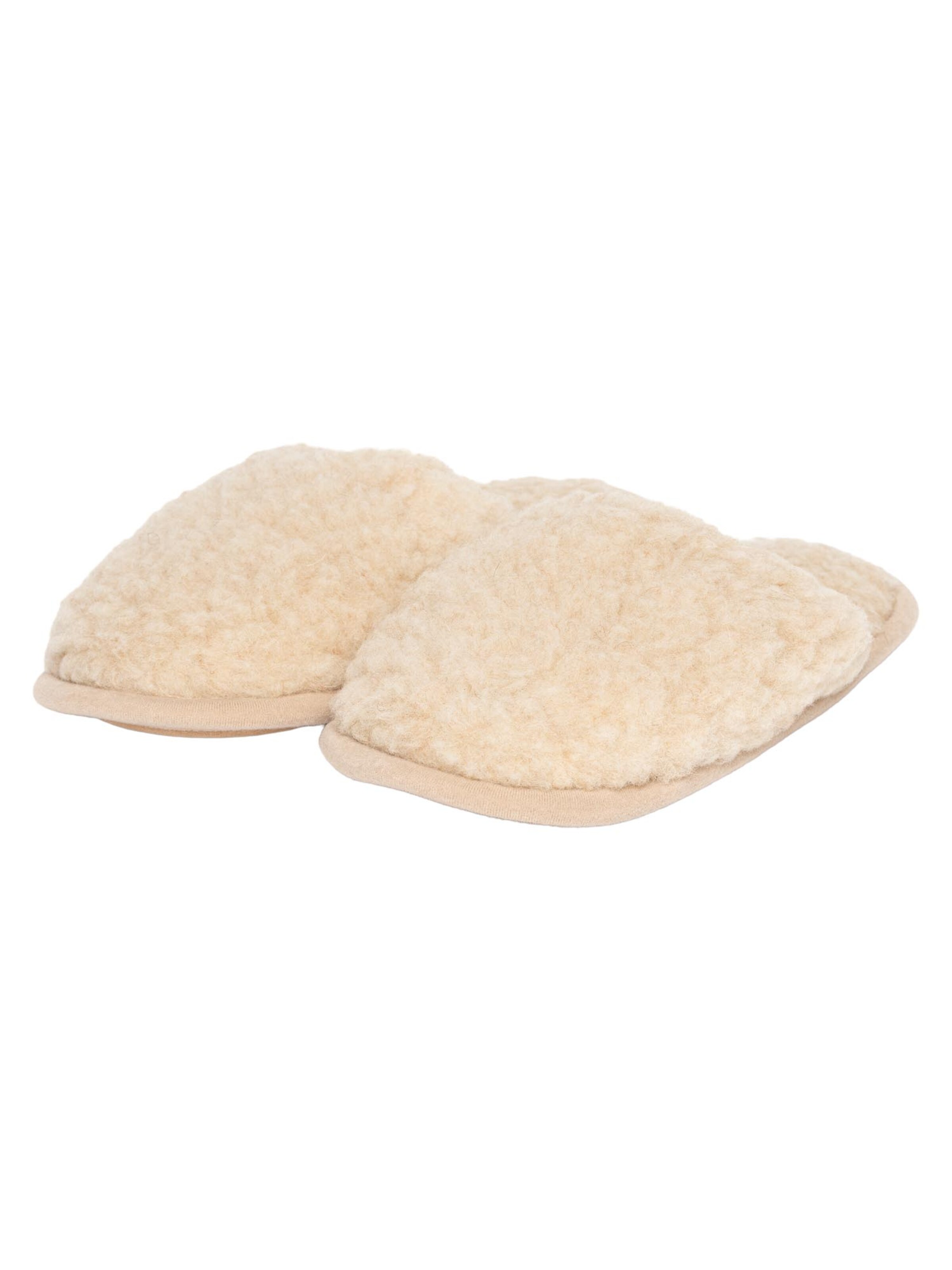 Gottstein Huisschoenen 'Curly Wool' in Beige