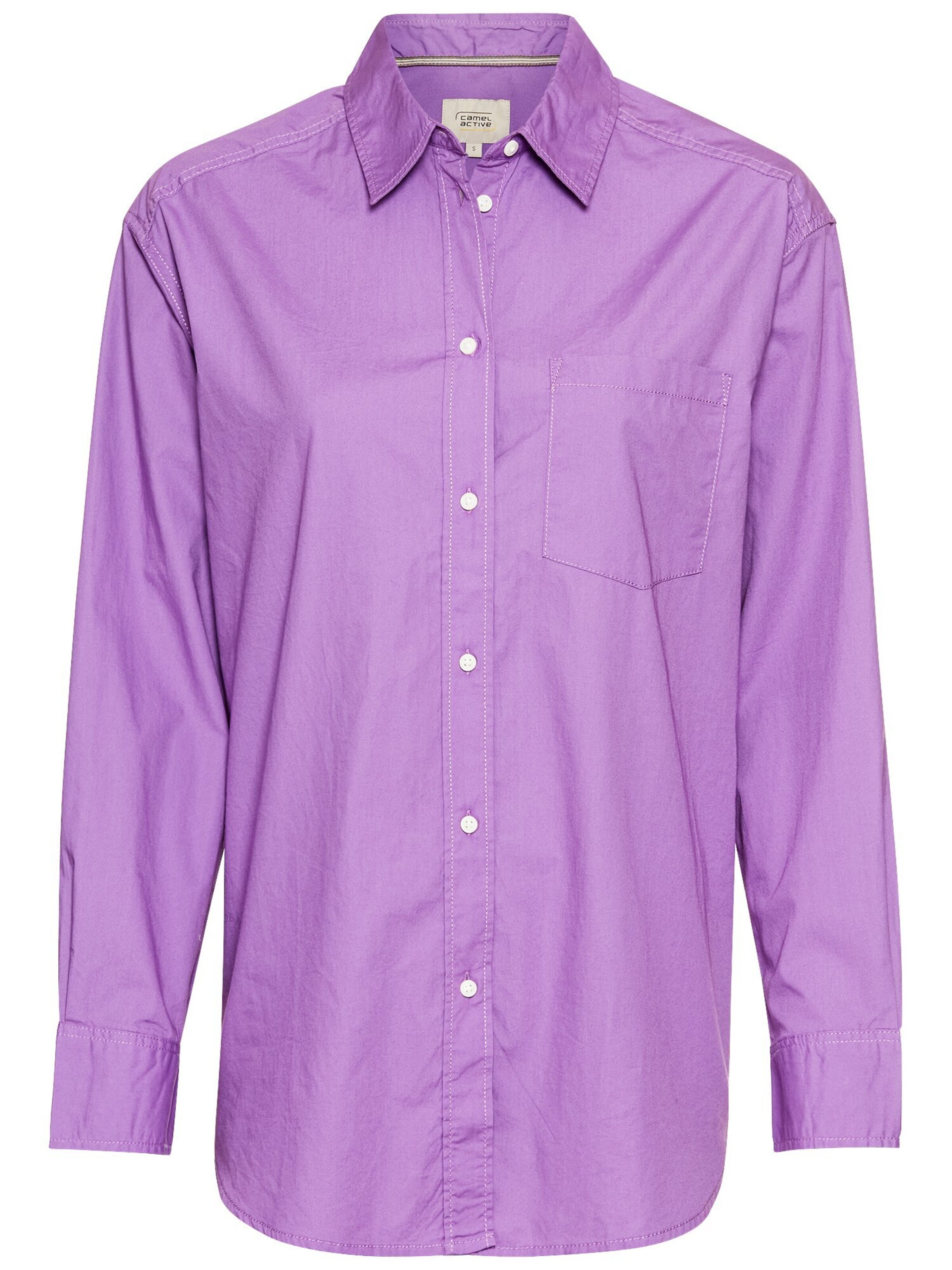 CAMEL ACTIVE Hemdbluse aus Baumwolle in Lila: Vorderseite