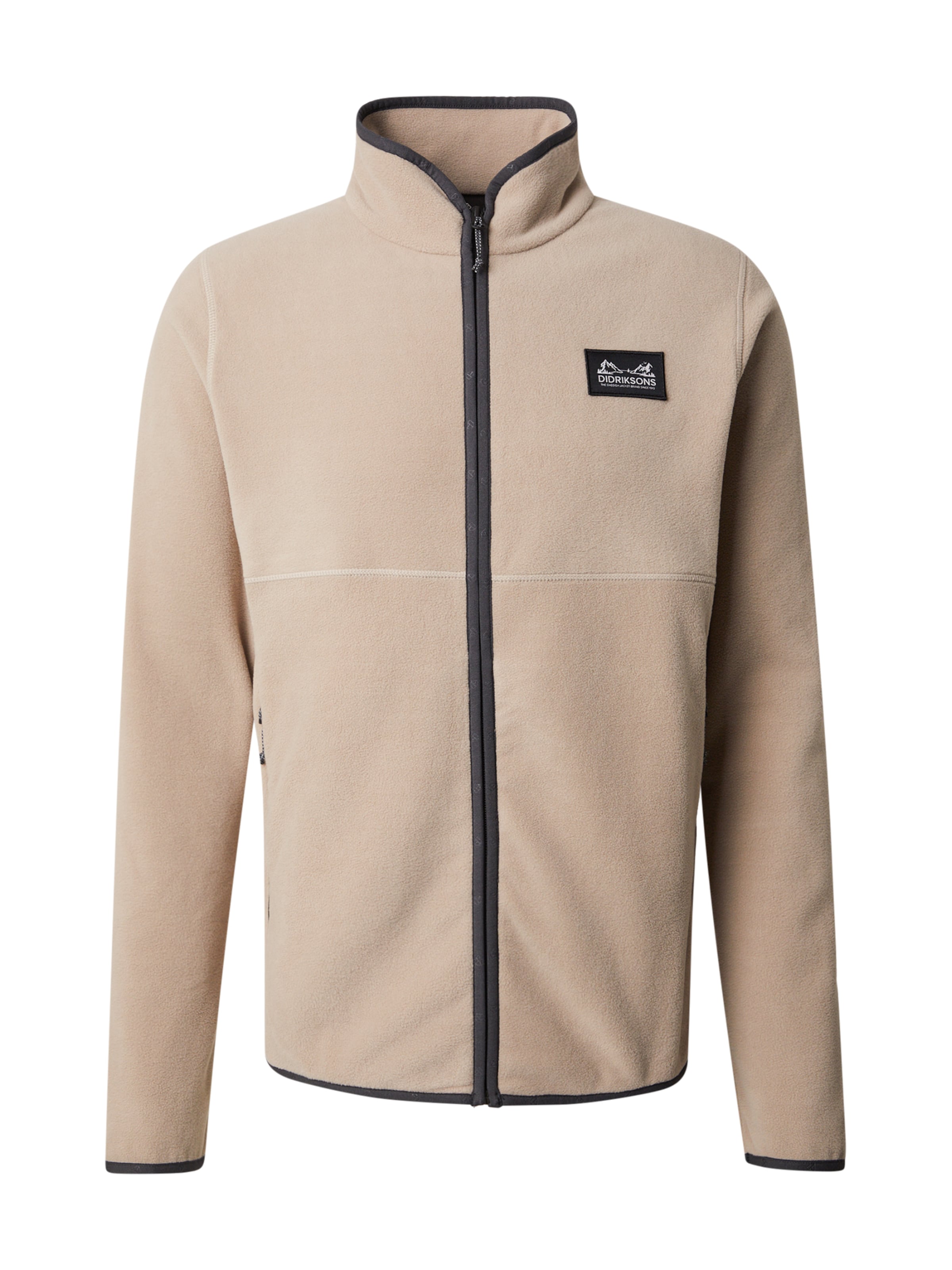 Didriksons Funktsionaalne fliisjakk, värv beež: eest vaates