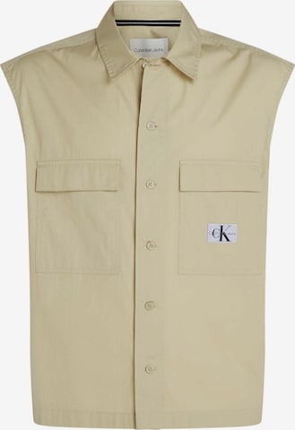Calvin Klein Jeans Regular fit Button Up Shirt in Beige: front