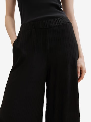 TOM TAILOR Wide Leg Hose in Schwarz