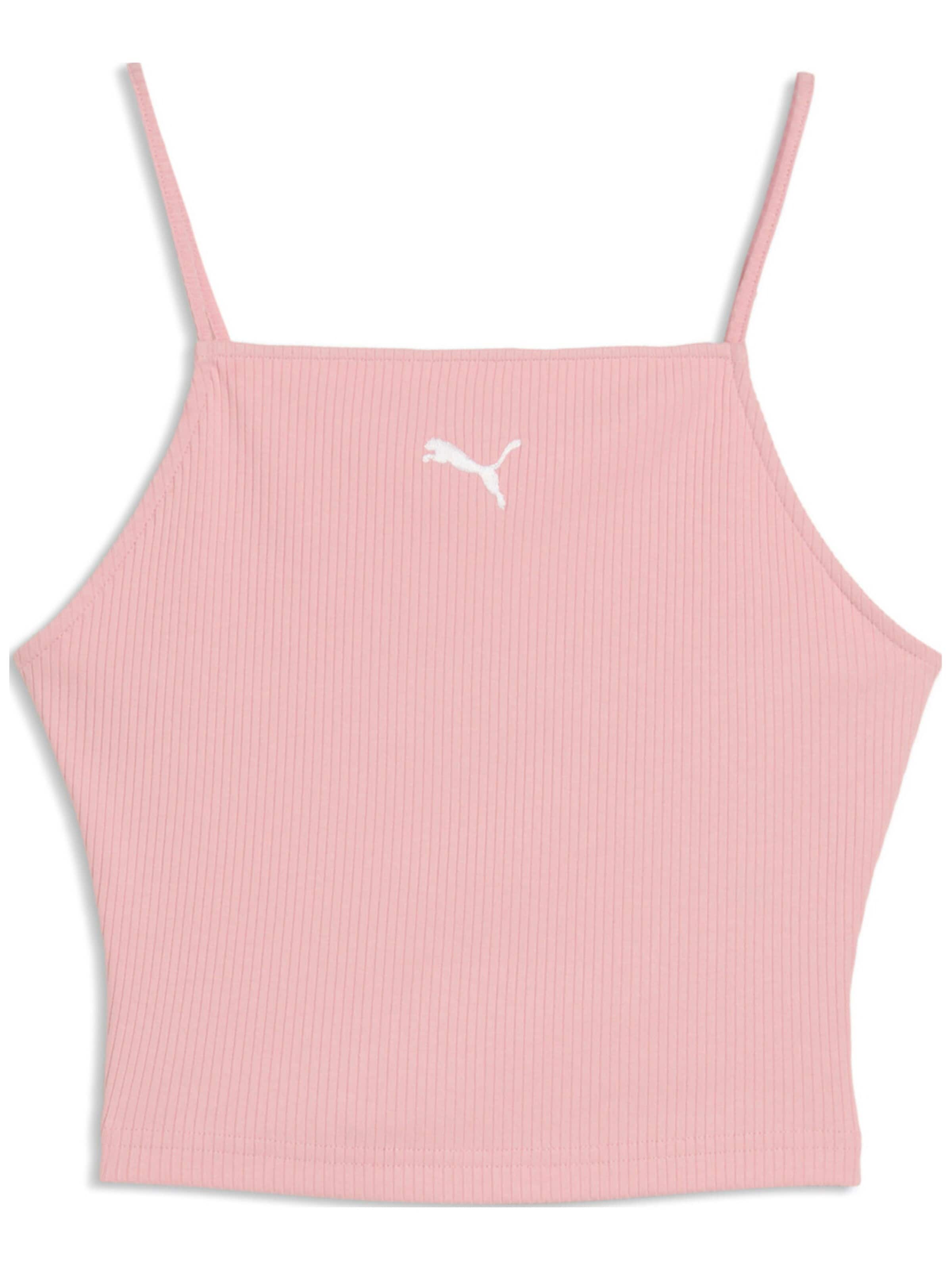 Top 'Puma Wardrobe Ess Ribbed Tank Top' di PUMA in rosa