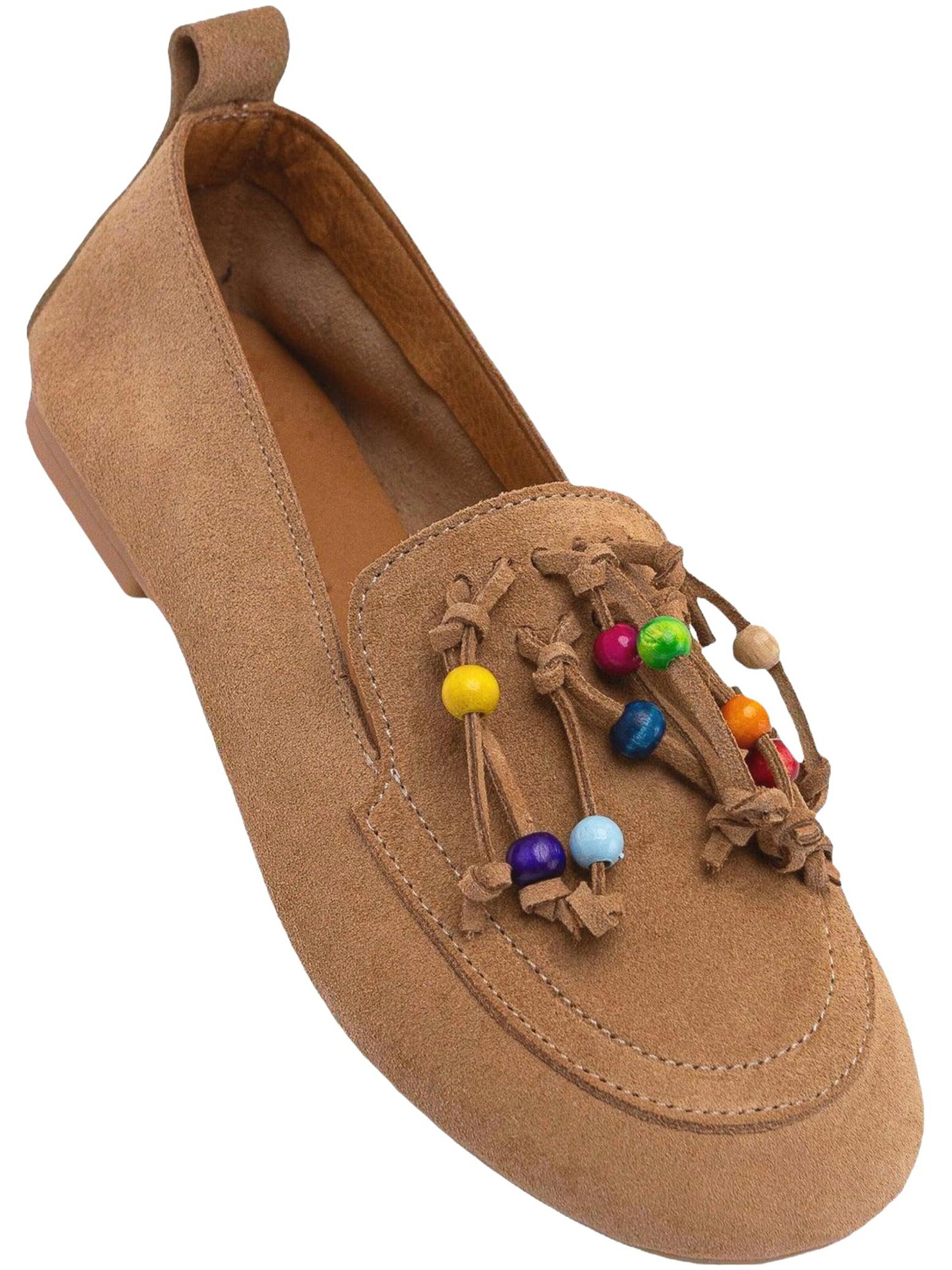 Limoya Mokassin 'Benita'‌‌‌‌ in Beige: Vorderseite