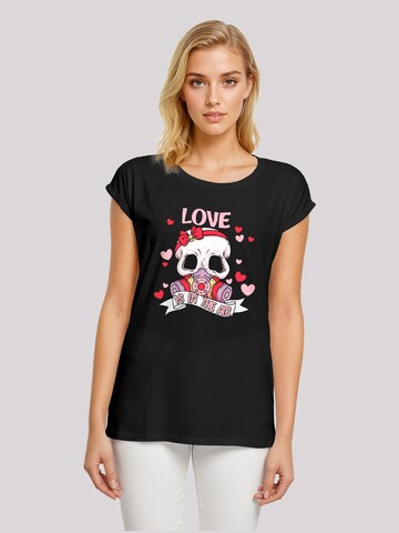 T-shirt 'Anti Valentinstag LOVE is in the air' F4NT4STIC en noir : devant