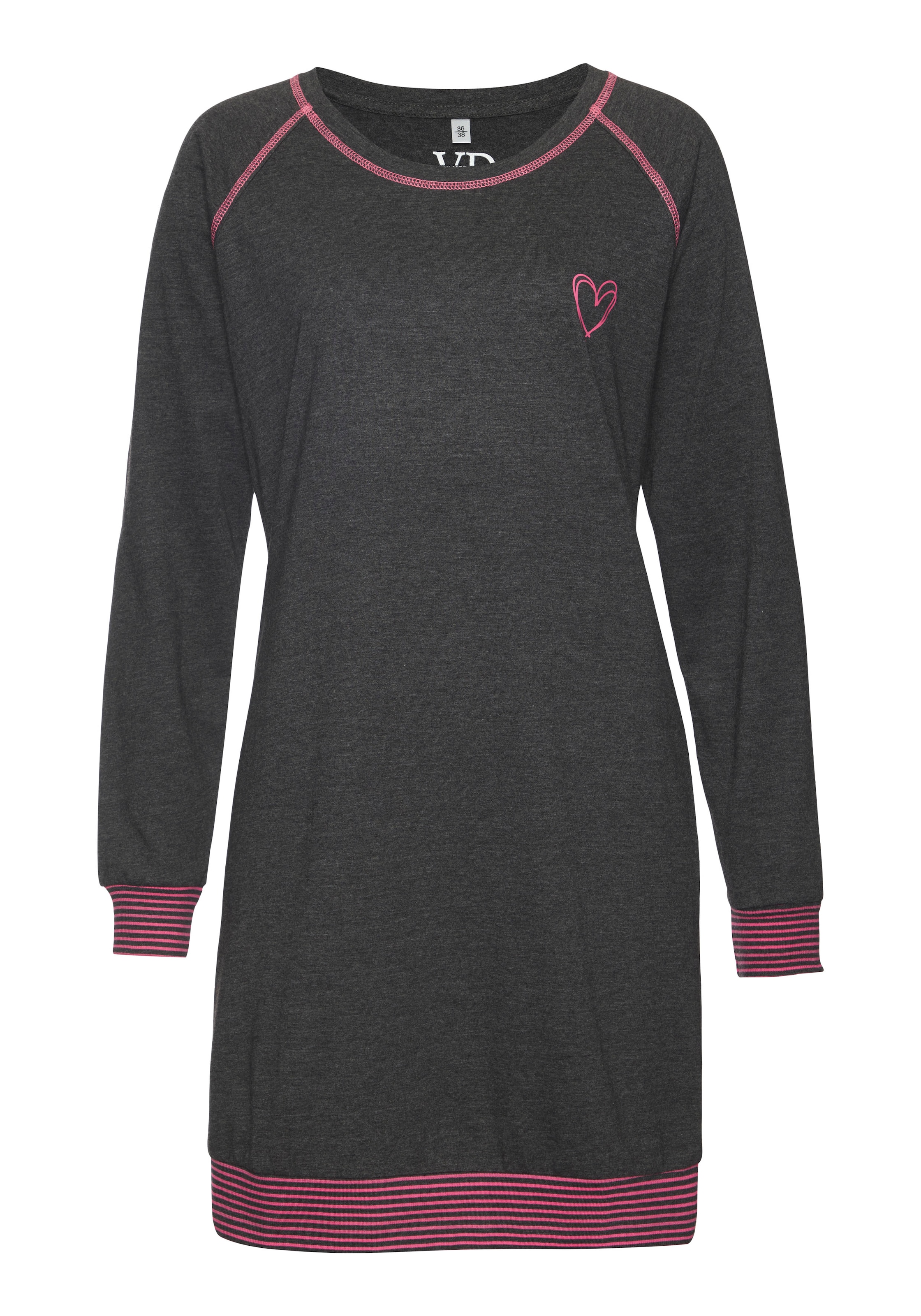 VIVANCE Nachthemd 'Dreams' in Grau: Vorderseite