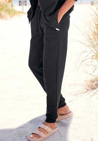 LASCANA Tapered Trousers in Black