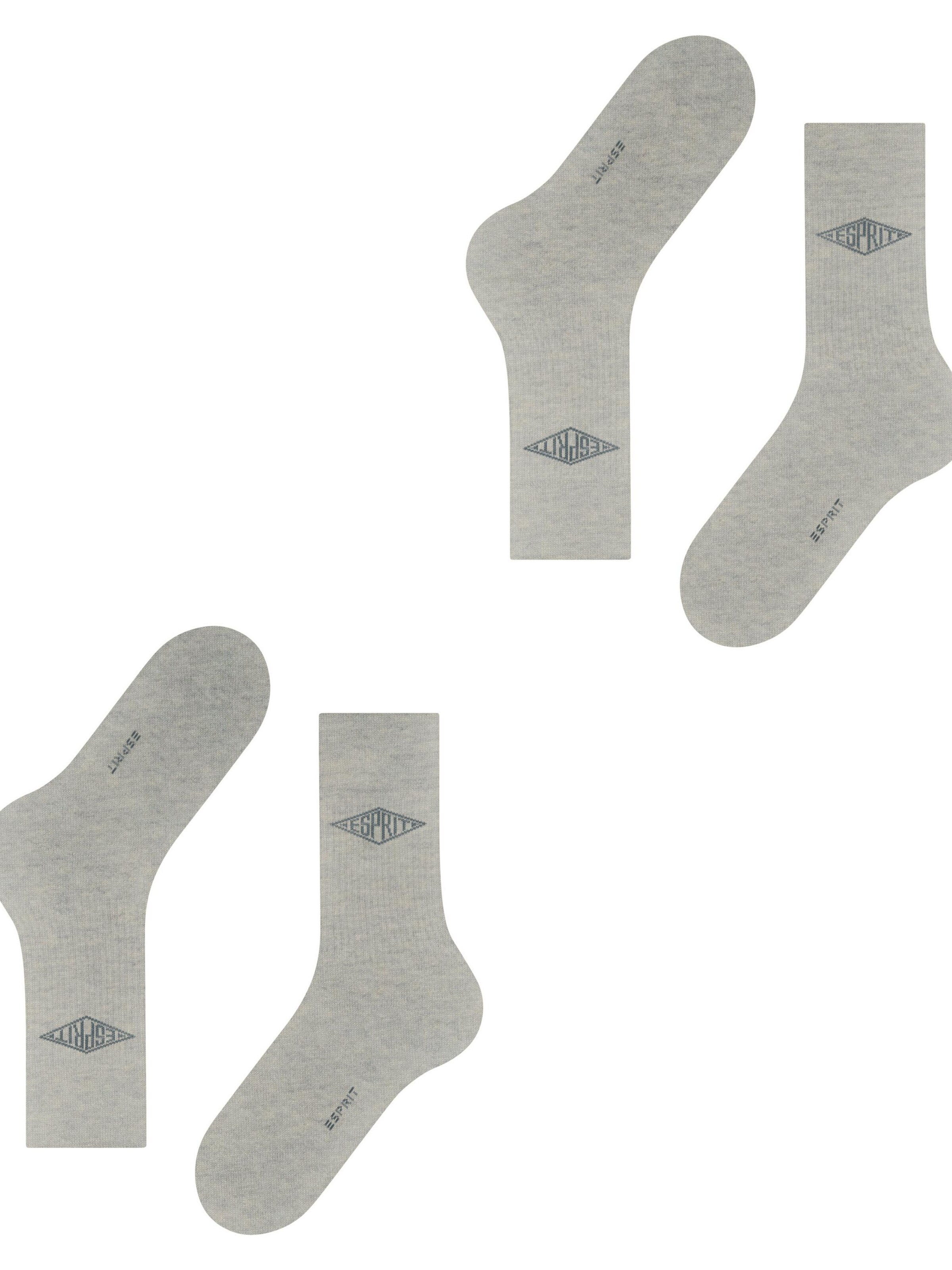 ESPRIT Socks 'Unisex Logo 2-Pack' in Grey