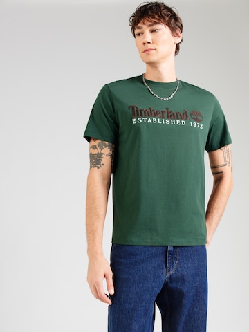 TIMBERLAND Majica 'ESTABLISHED 1973' | zelena barva: sprednja stran