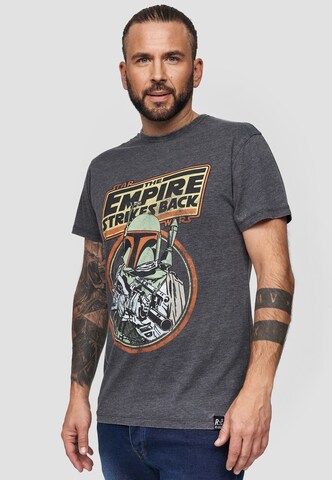 Recovered Shirt 'Star Wars The Empire Strikes Back Boba Fett' in Grijs