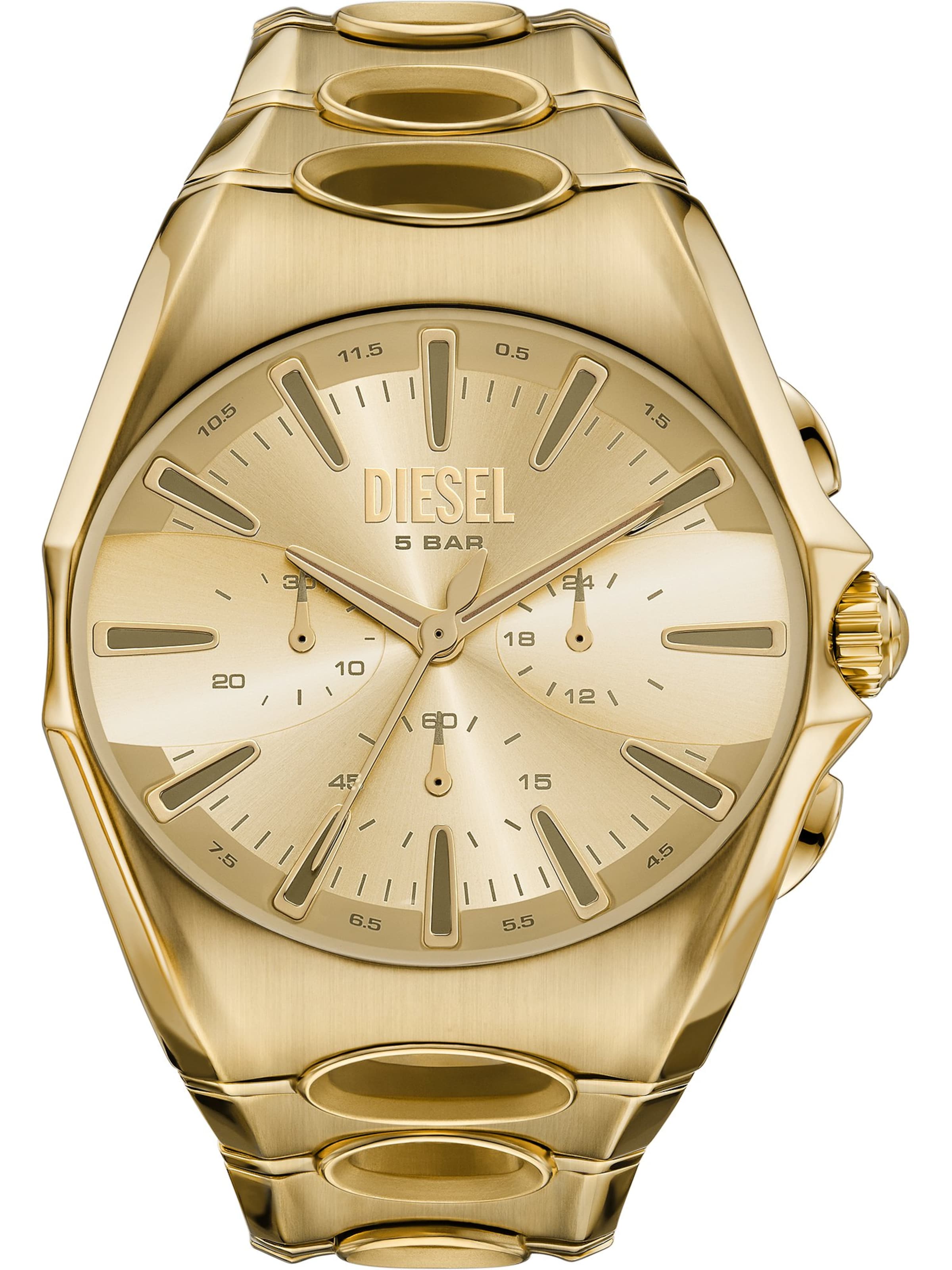 Montre à affichage analogique 'CURVE' DIESEL en or : devant