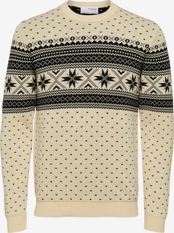 SELECTED HOMME Pullover 'Claus' i hvid: forside