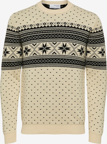 SELECTED HOMME Sweater 'Claus' in White: front