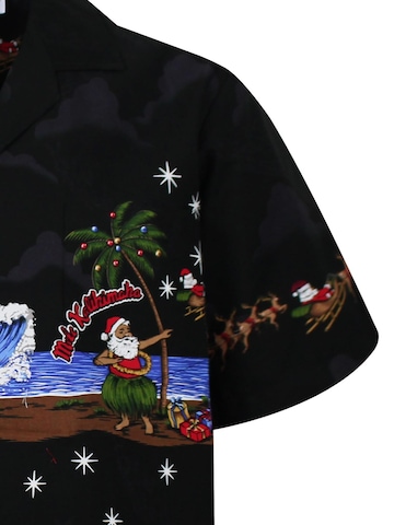 Pacific Legend Regular Fit Hemd 'Christmas Island'‌‌ in Schwarz