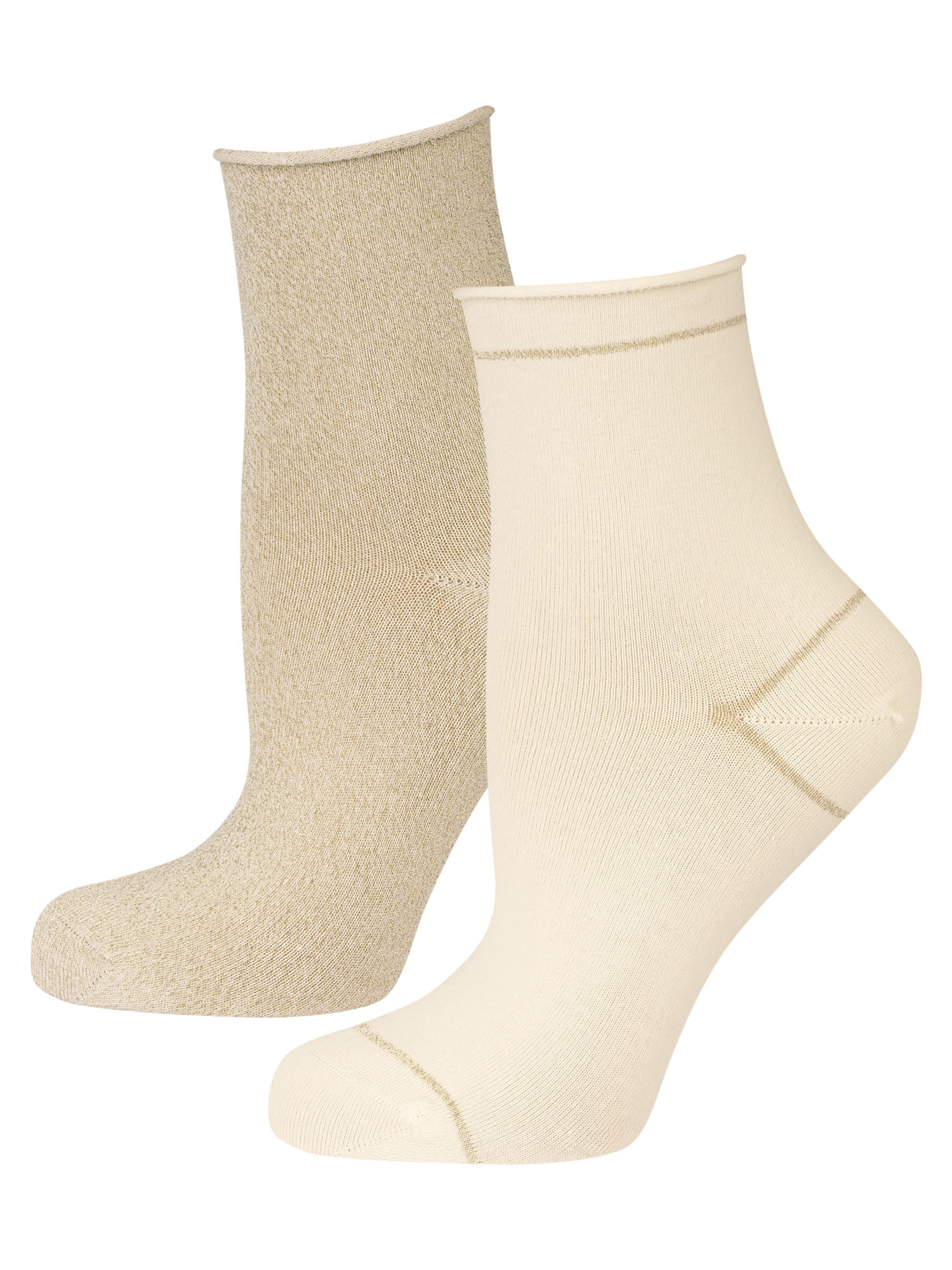 Nur Die Socks ' Glamour ' in Beige: front