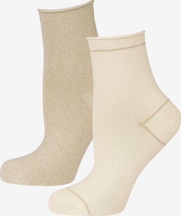Nur Die Basicsocken ' Glamour ' in Beige: Vorderseite