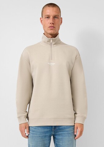 Sweat-shirt QS en beige : devant