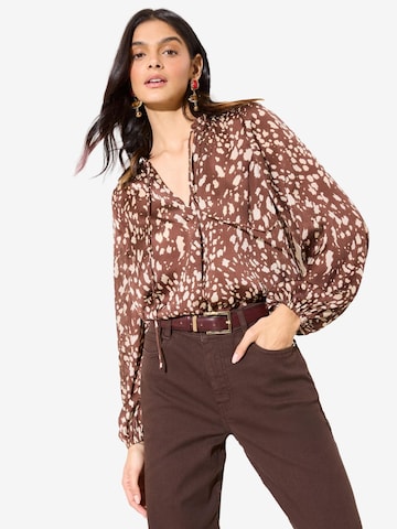 Camicia da donna di Friends Like These in marrone: frontale