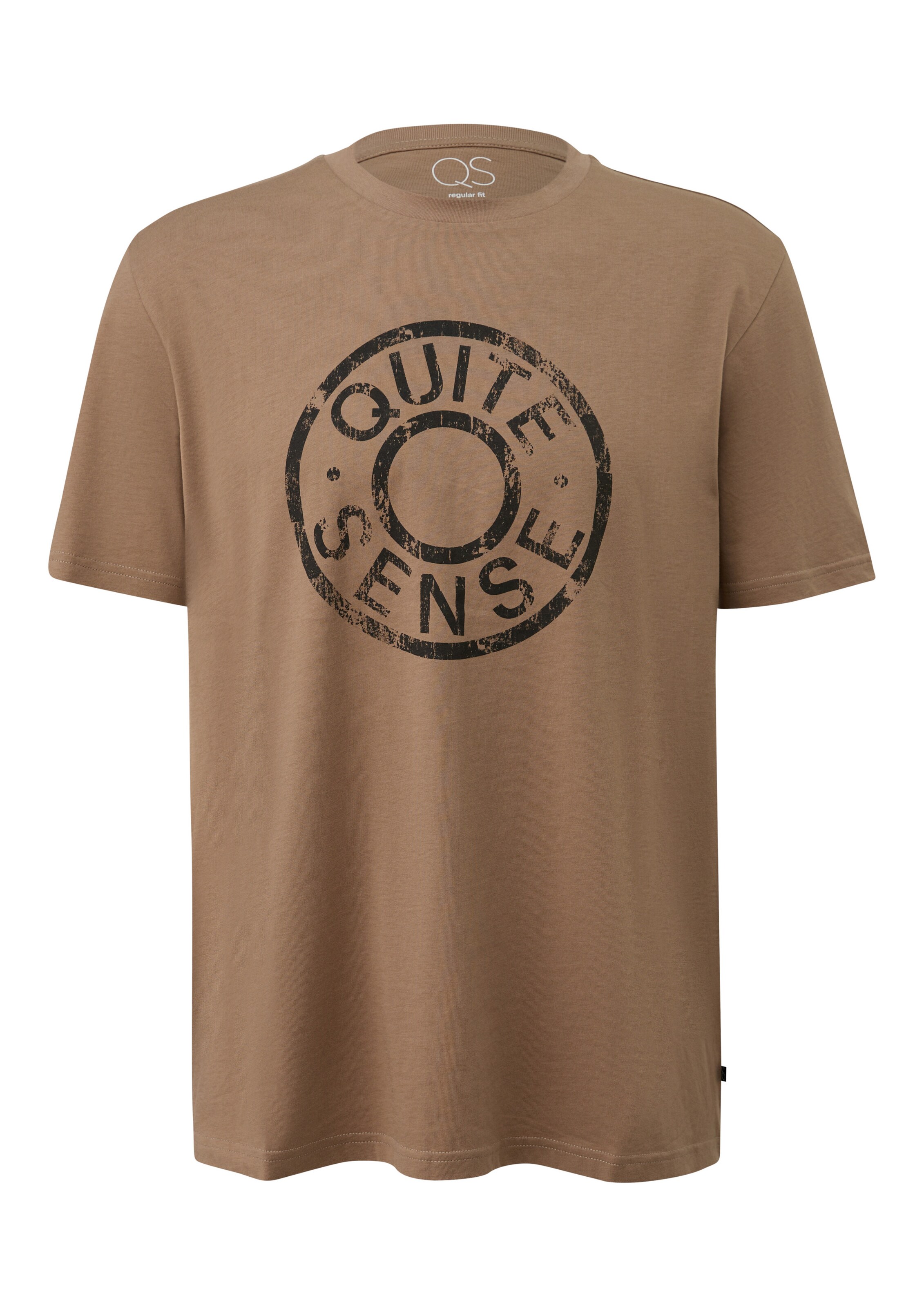 T-Shirt QS en marron : devant