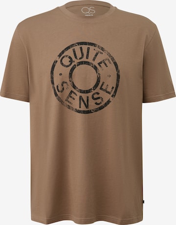 T-Shirt QS en marron : devant