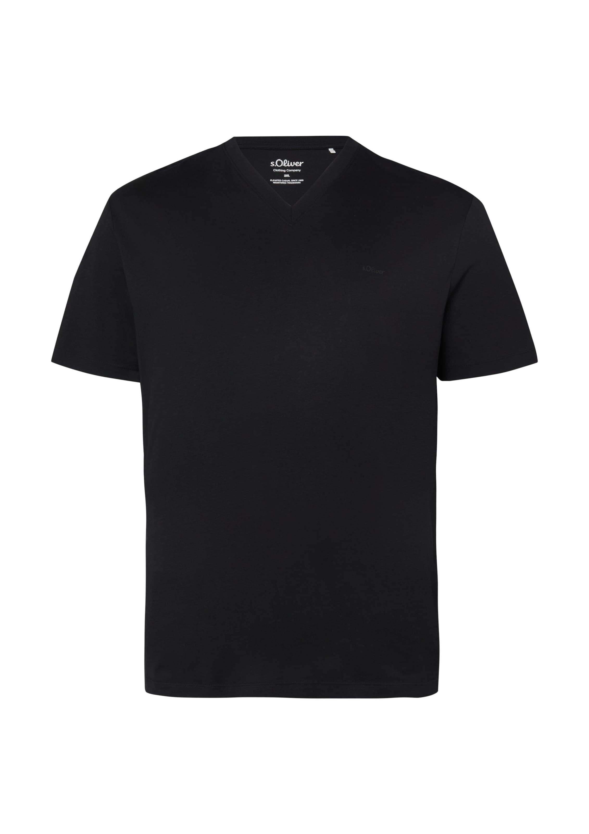 s.Oliver Men Big Sizes Shirt in Black: front