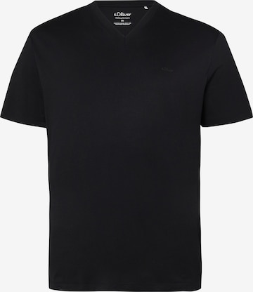 s.Oliver Men Big Sizes Shirt in Black: front
