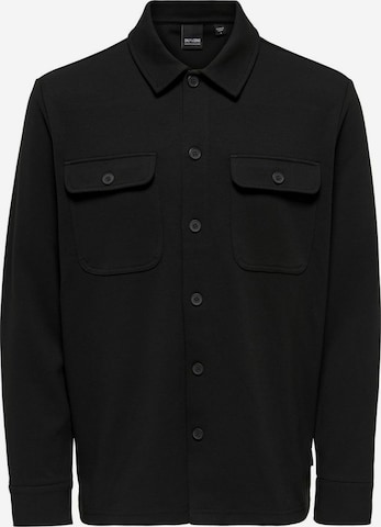 Only & Sons Regular Fit Paita 'New Kodyl' värissä musta: etupuoli
