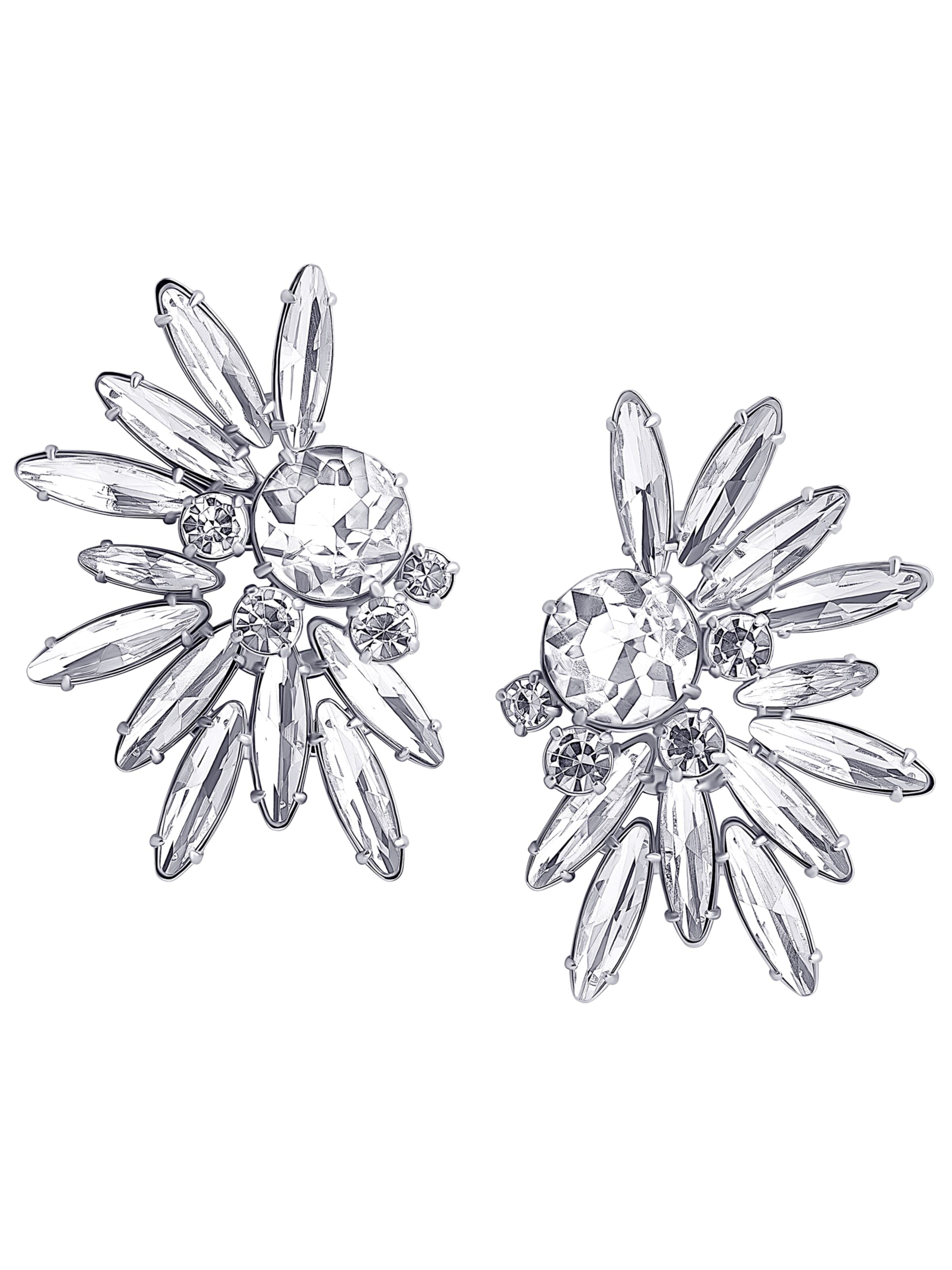 CLASSYANDFABULOUS Jewelry Earrings 'Majestic' in Silver: front