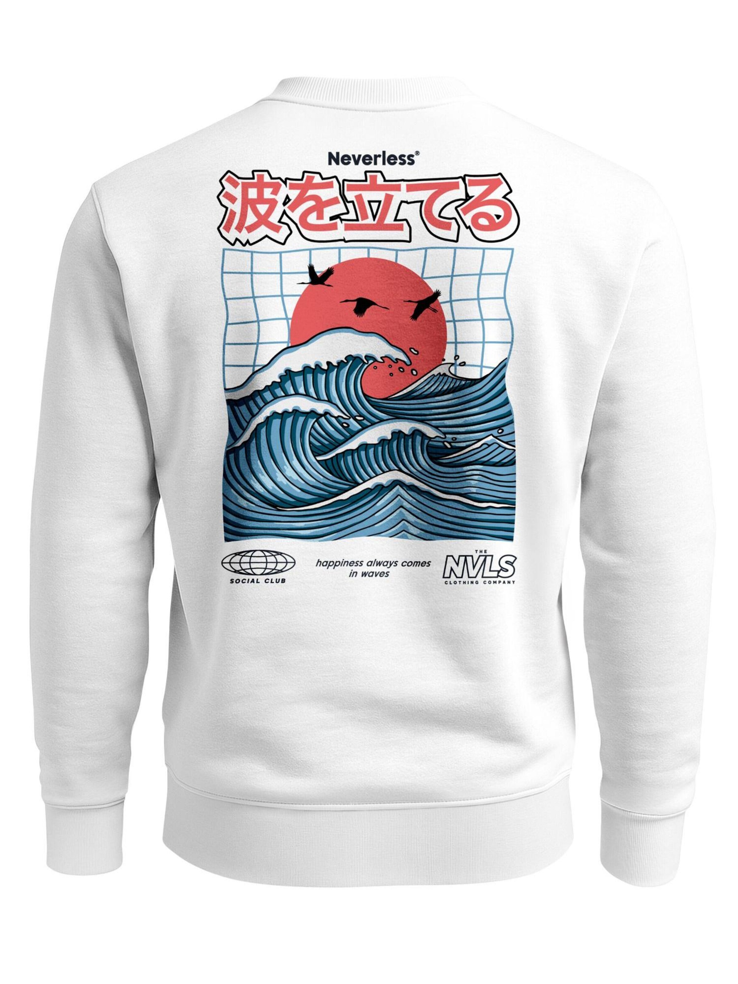 Neverless Sweatshirt 'Japan Wave' in White