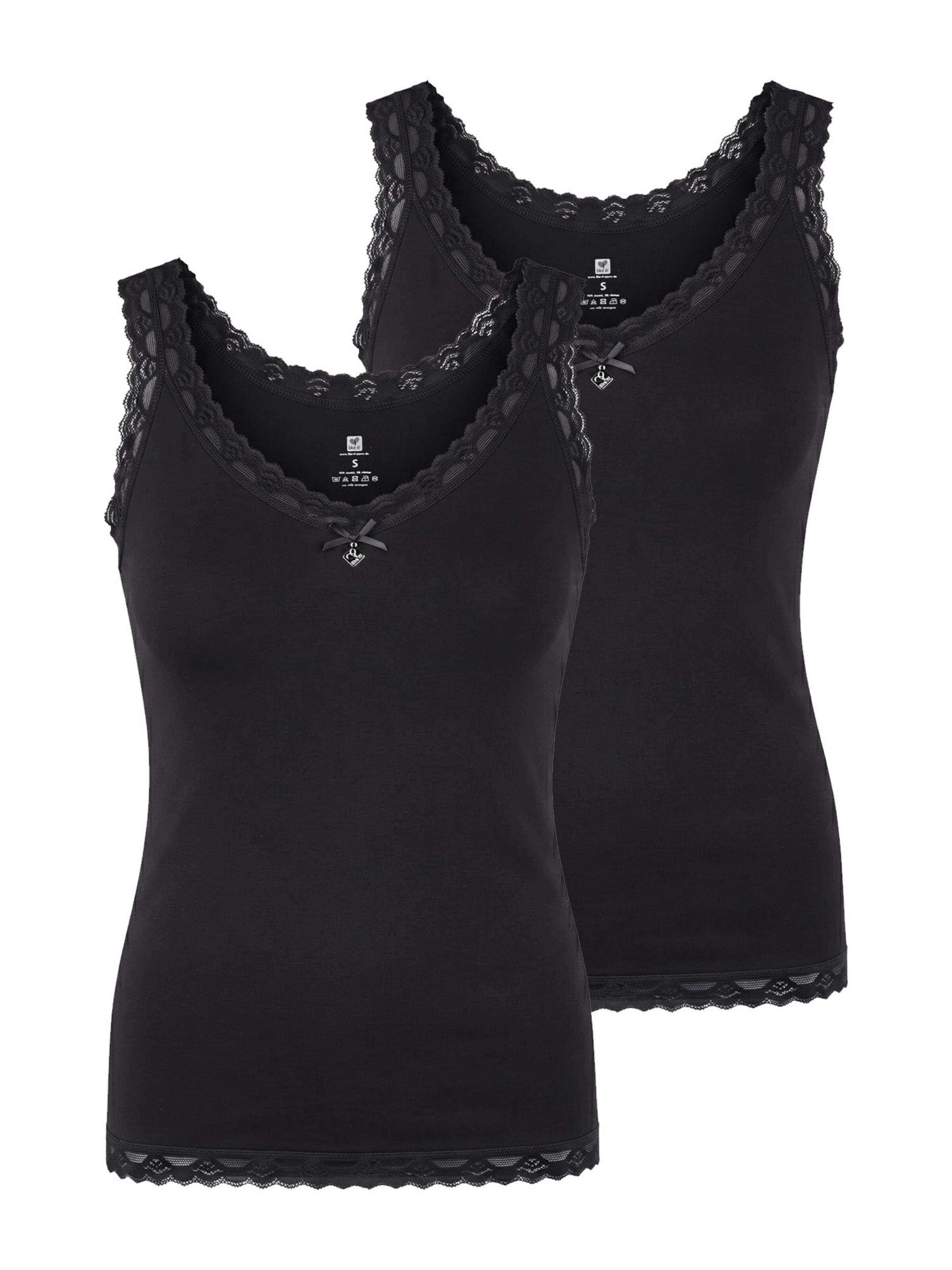like it! Undershirt 'Kim' in Black: front