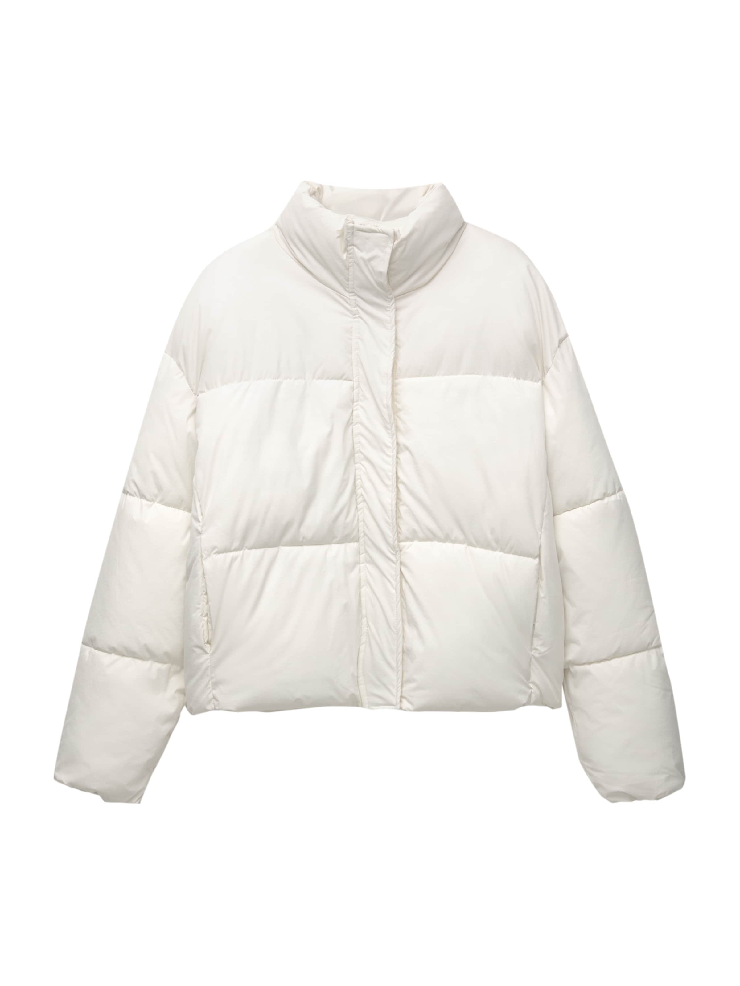 Pull&Bear Přechodná bunda – bílá: přední strana