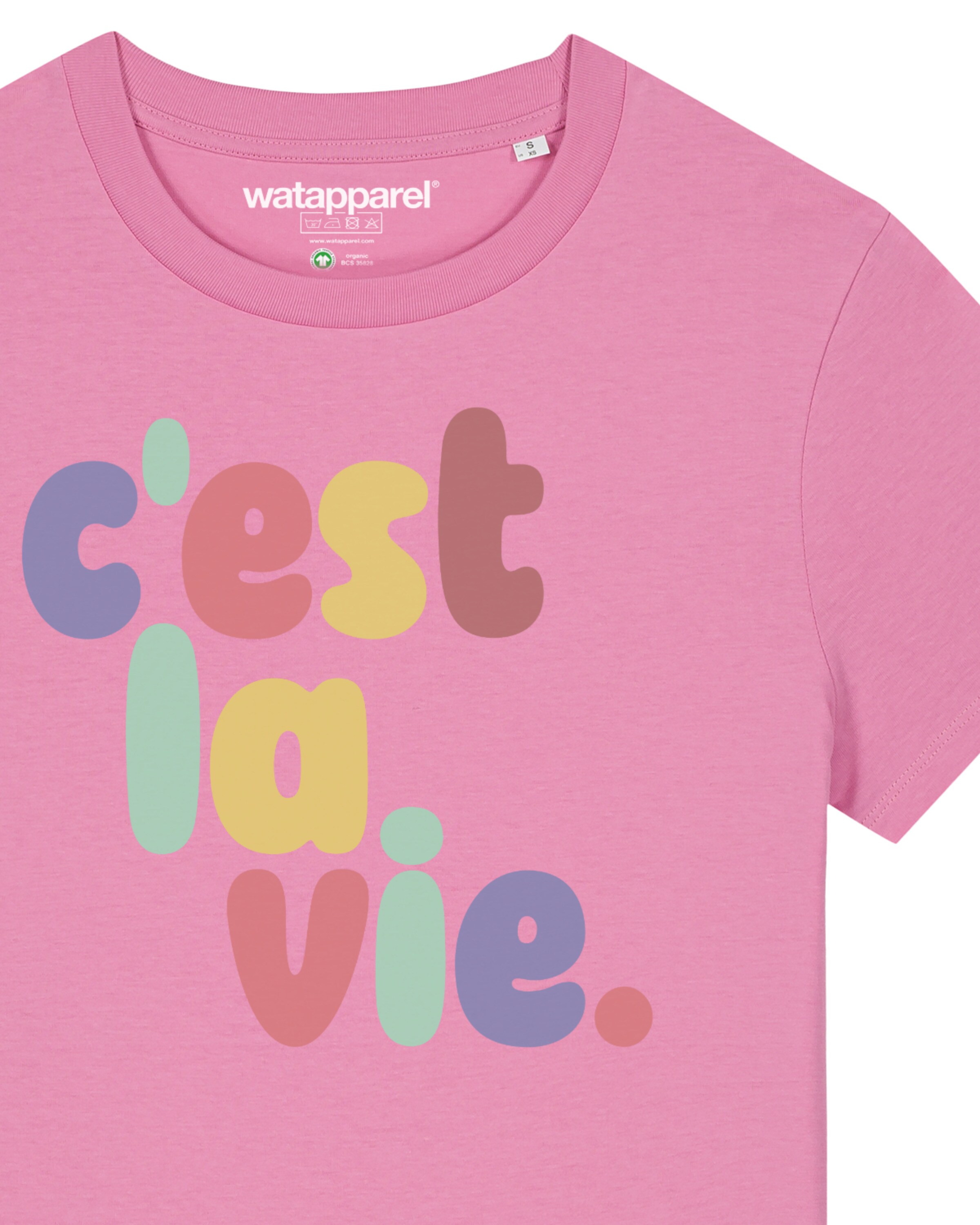 T-shirt 'c'est la vie' Watapparel en rose