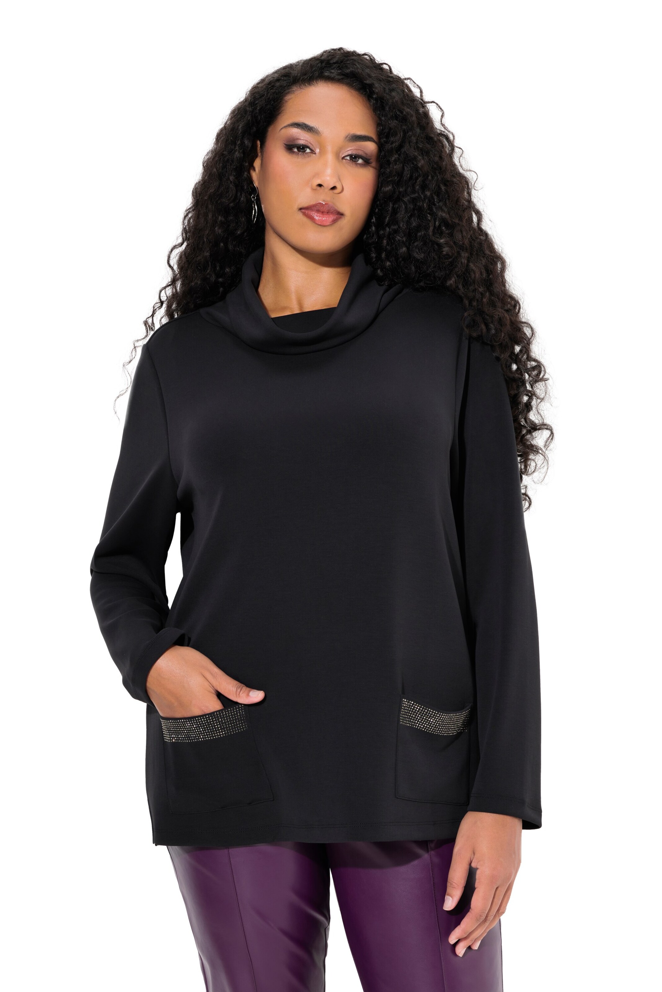 Ulla Popken Sweatshirt in Black: front