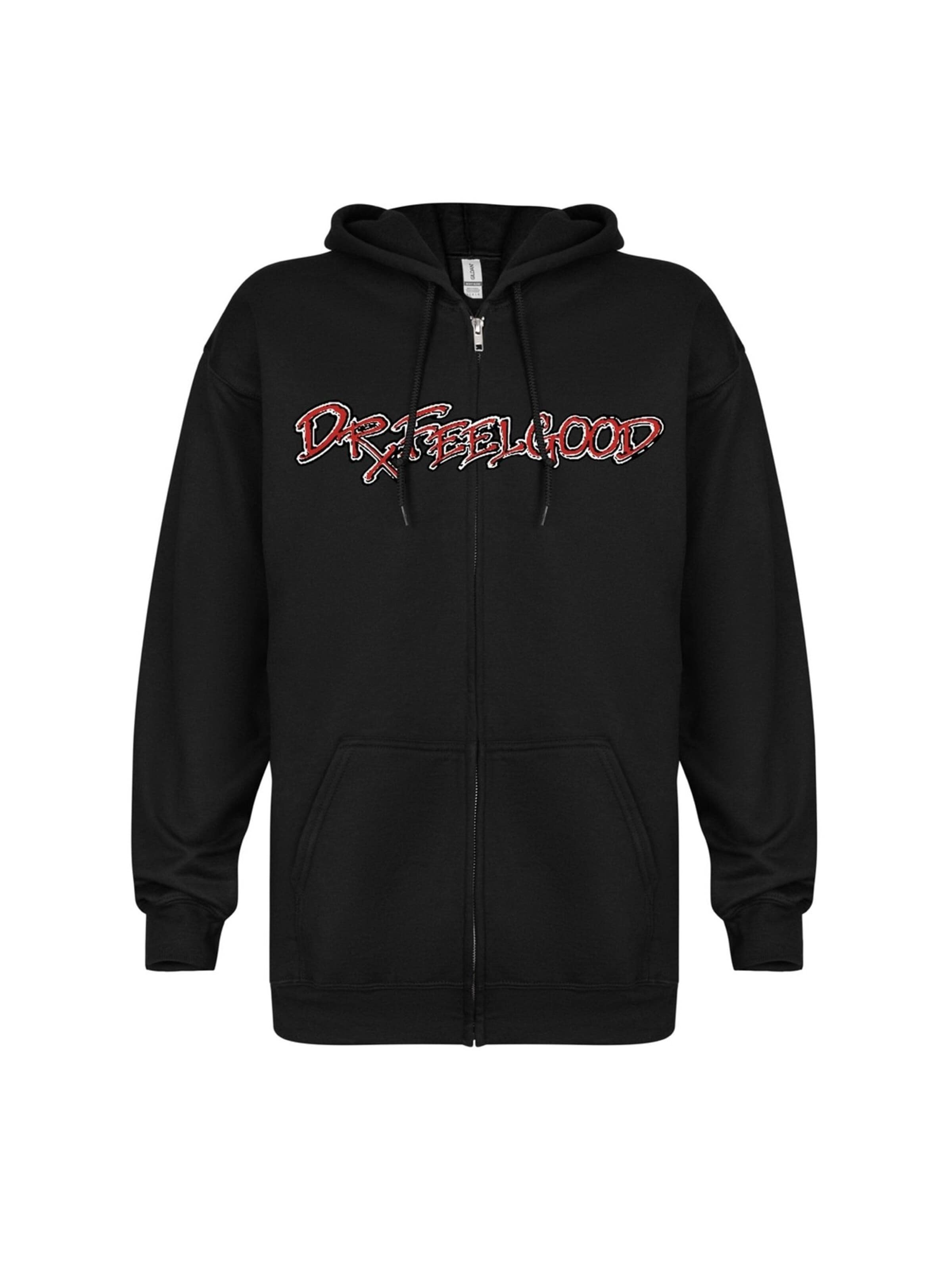 Rockshirts Sweatshirt 'Mötley Crue Dr.Feelgood Zip-up Kapuzenpullover' in Zwart: voorkant