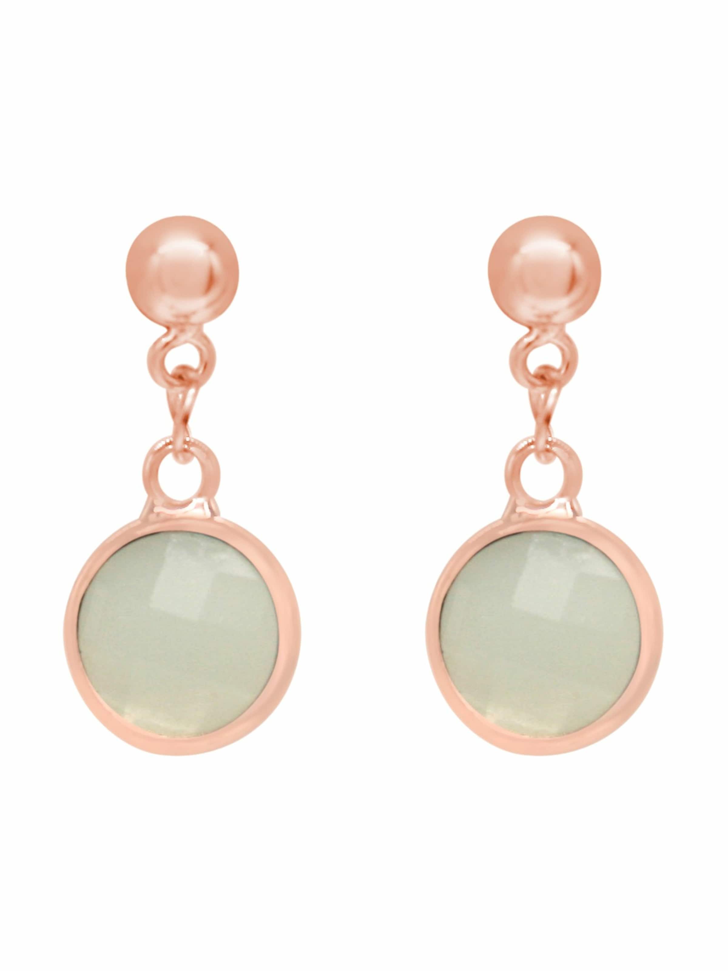 Gemshine Ohrhänger 'CHALCEDON' in Gold: Vorderseite