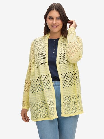 SHEEGO Knit Cardigan in Yellow: front