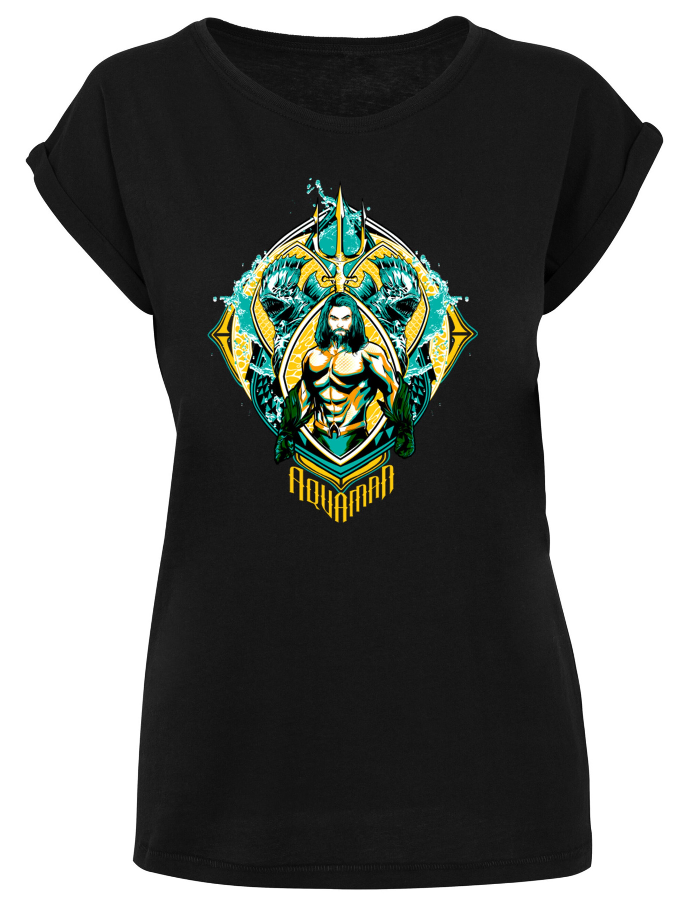 T-shirt 'DC Comics Aquaman The Trench Crest' F4NT4STIC en noir : devant