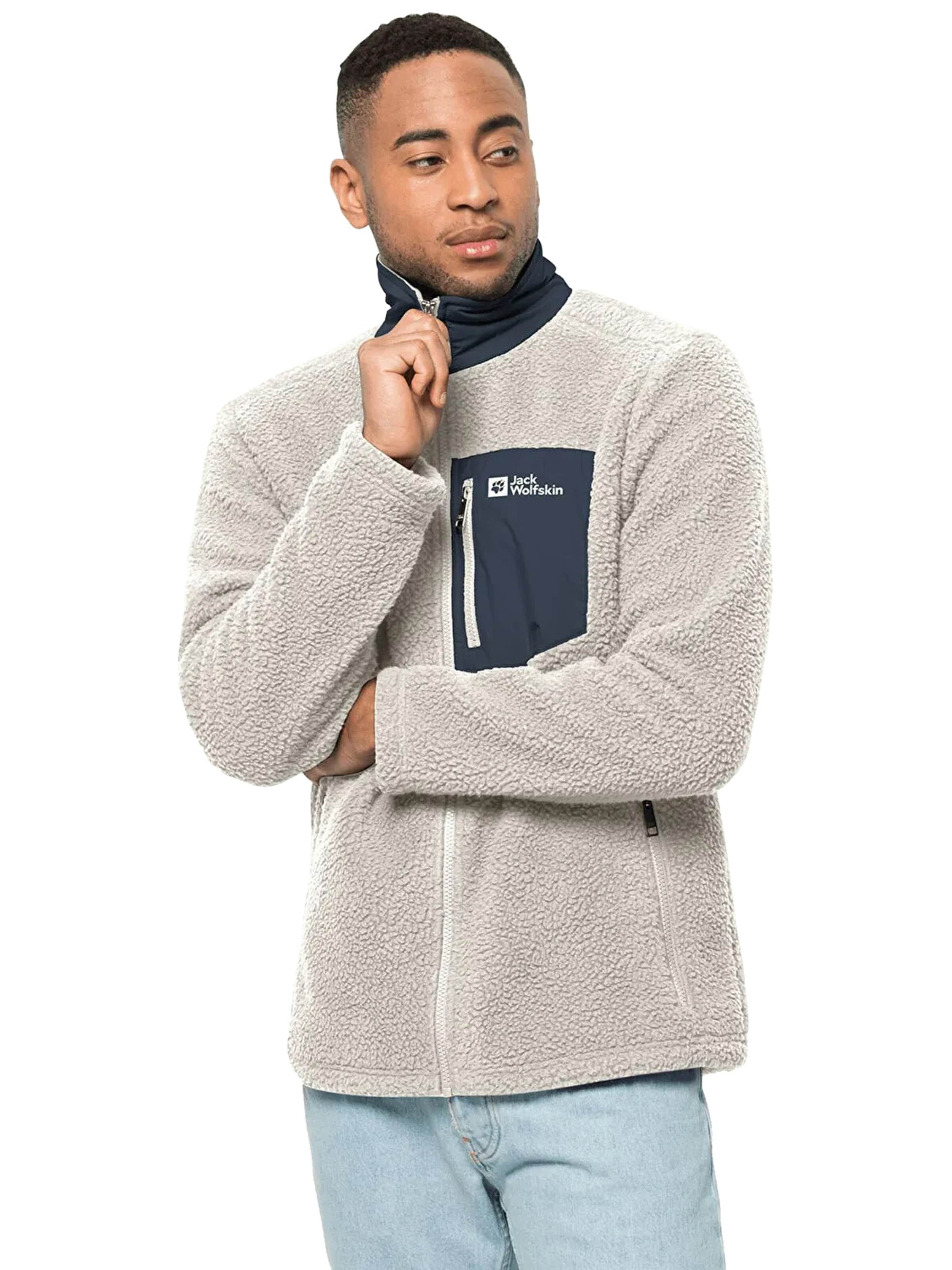 JACK WOLFSKIN Fleece jas 'Jack Wolfskin Kingsway Fleece M' in Wit: voorkant